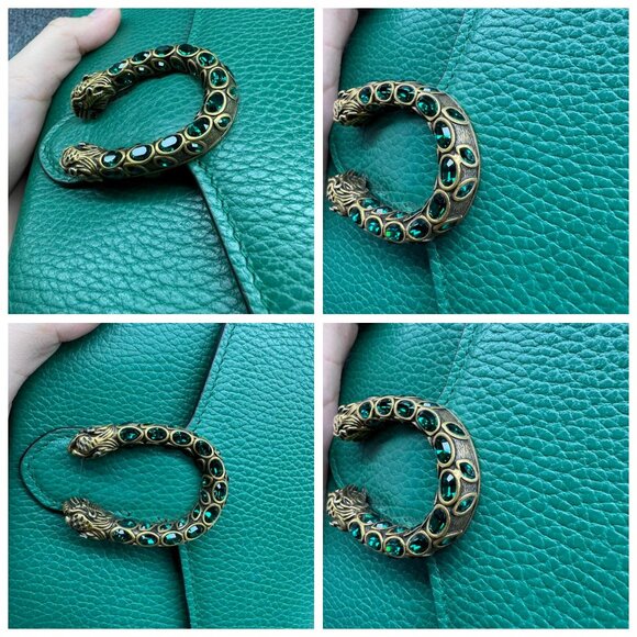 GUCCI Dionysus Green Leather Shoulder Bag 650-032625 - Picture 6 of 16